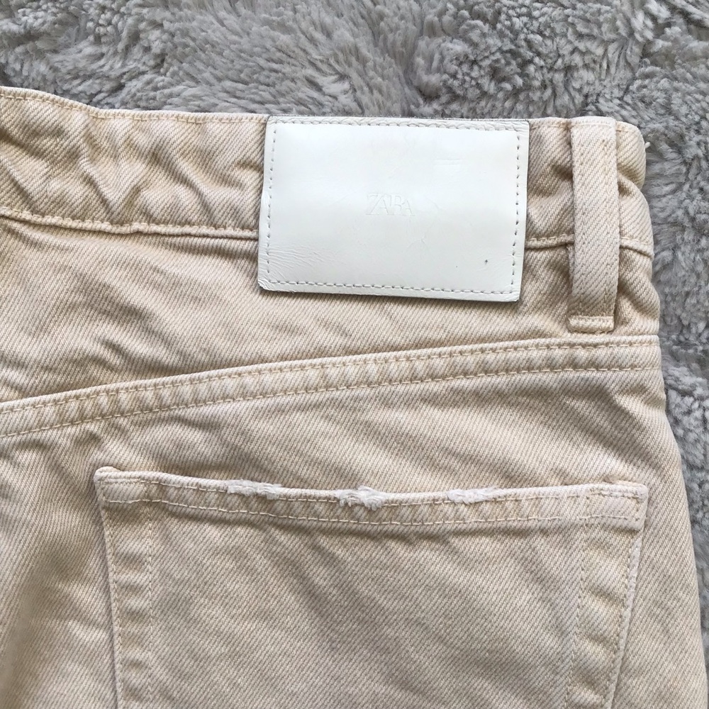 Zara Join Life cream High Waisted Button Fly Jeans Size 8 - Picture 7 of 11